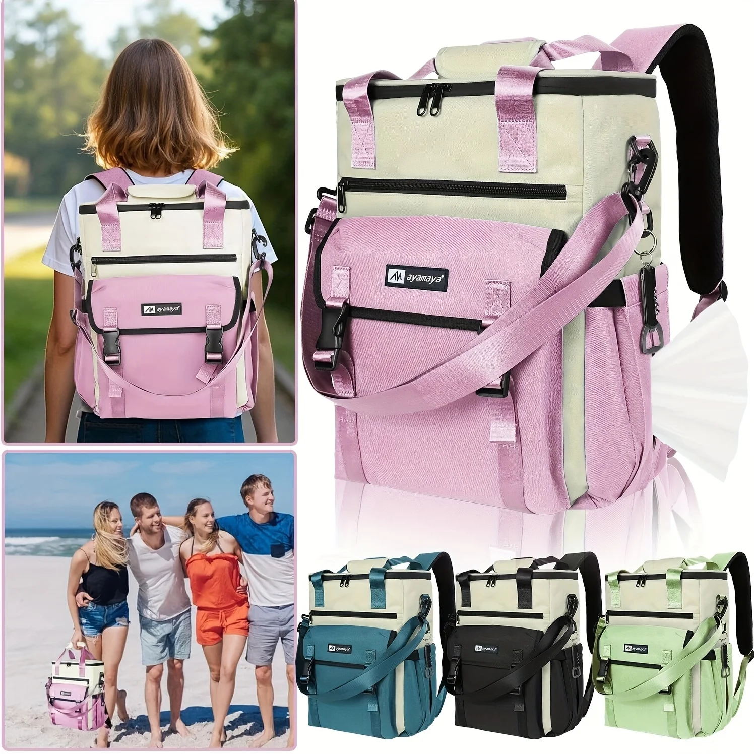 Stylish Insulated Backpack Cooler That Holds 36 Cans, Designed for Women. It'S Portable, And Perfect for Beach Picnics, Outdoor Adventures, And Work Lunches
Stylish Insulated Backpack Cooler That Holds 36 Cans, Designed for Women. It'S Portable, And Perfect for Beach Picnics, Outdoor Adventures, And Work Lunches