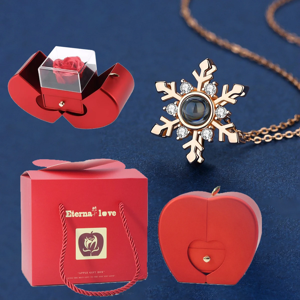 100 Languages I Love You Exquisite Projection Necklaces Pendant With Apple Rose Flower Gift Box For Women Mother Wife Jewelry
100 Languages I Love You Exquisite Projection Necklaces Pendant With Apple Rose Flower Gift Box For Women Mother Wife Jewelry