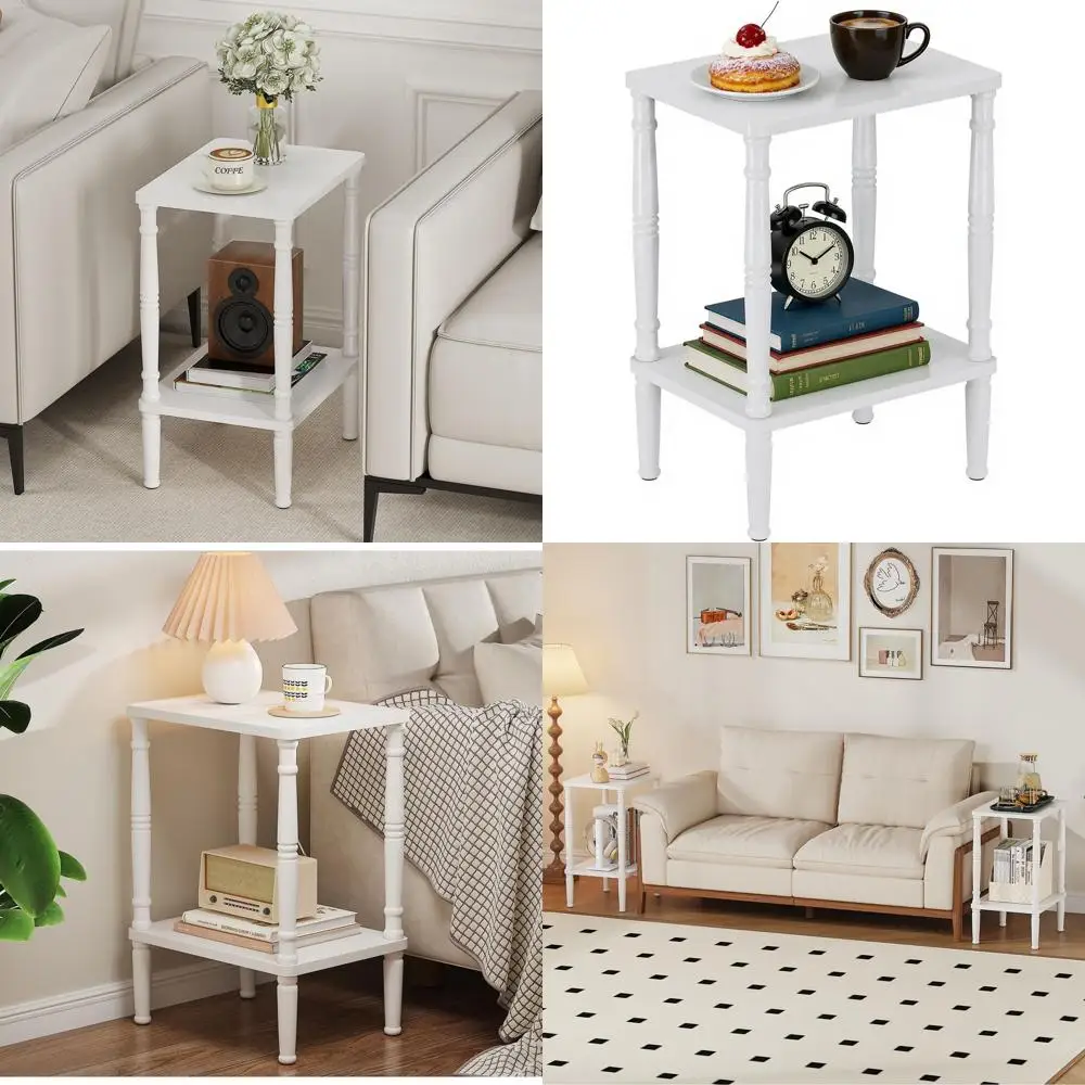 White Space-Saving Vintage-Style Side Table with Storage for Living Room, Bedroom, and More - Easy Assembly
White Space-Saving Vintage-Style Side Table with Storage for Living Room, Bedroom, and More - Easy Assembly