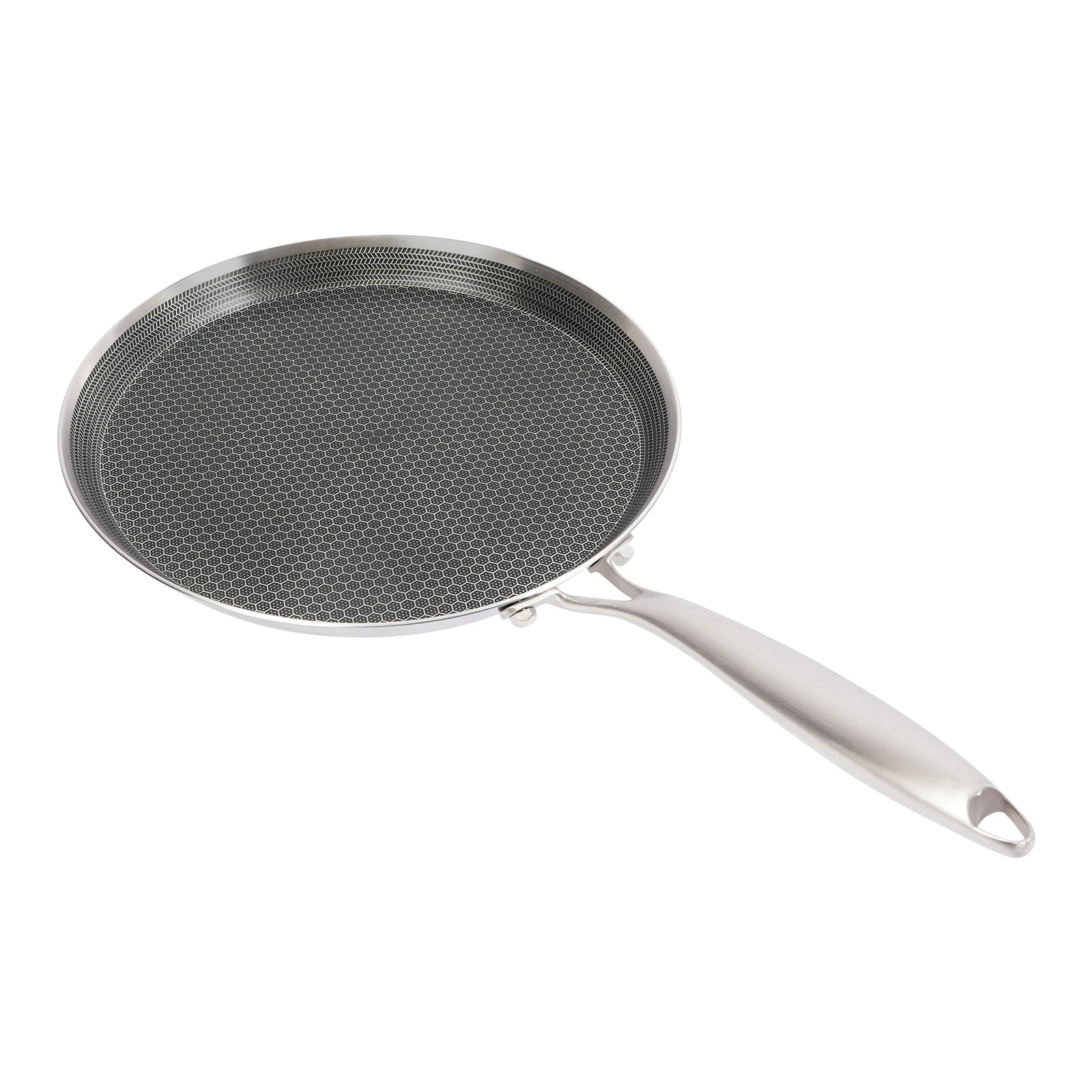 28cm Crepe Pans, Stainless Steel Non-stick Frying Pan, Honeycomb Surface, Composite Steel, Even Heat Cooking for Pancakes Eggs
28cm Crepe Pans, Stainless Steel Non-stick Frying Pan, Honeycomb Surface, Composite Steel, Even Heat Cooking for Pancakes Eggs