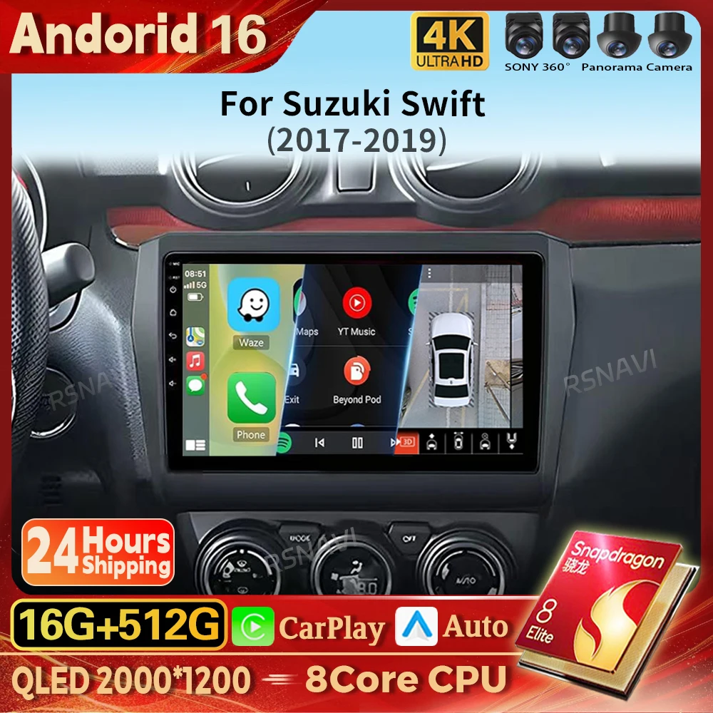 Android 16 Carplay Auto 2K Screen Car Radio Multimedia Player For Suzuki Swift 2016 - 2020 Autoradio GPS Stereo 2din 16G-512G
Android 16 Carplay Auto 2K Screen Car Radio Multimedia Player For Suzuki Swift 2016 - 2020 Autoradio GPS Stereo 2din 16G-512G
