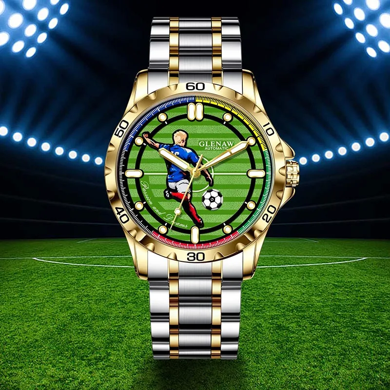 GLENAW football enthusiasts genuine watch men's fully automatic mechanical watch men's fashion watch dial waterproof men's watch
GLENAW football enthusiasts genuine watch men's fully automatic mechanical watch men's fashion watch dial waterproof men's watch