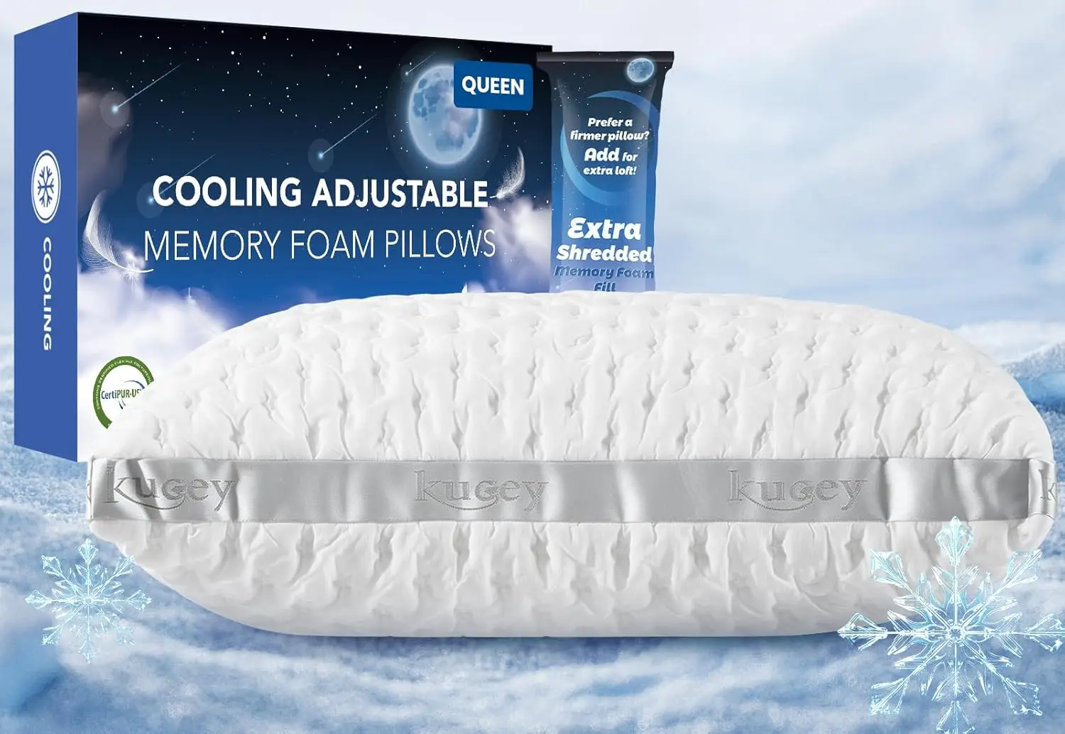 Cooling Side Sleeper Pillow for Neck and Shoulder Pain, Medium Firm Queen Size Adjustable Shredded Memory Foam with Washable
Cooling Side Sleeper Pillow for Neck and Shoulder Pain, Medium Firm Queen Size Adjustable Shredded Memory Foam with Washable