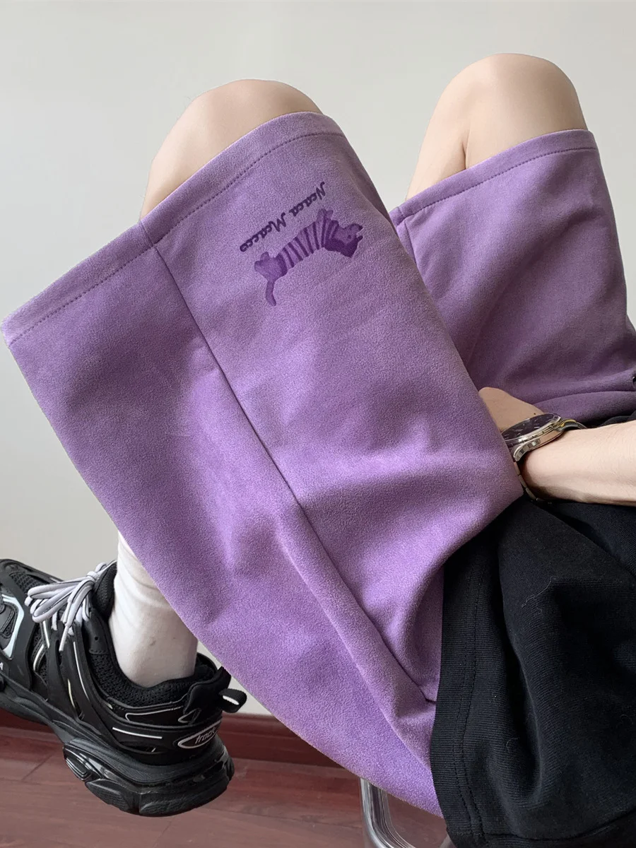 Retro Suede Purple Casual orts Men Summer plus Size Trendy Brand Loose Straight Five-Quarter Pants Elastic Waist Low Waist
Retro Suede Purple Casual orts Men Summer plus Size Trendy Brand Loose Straight Five-Quarter Pants Elastic Waist Low Waist