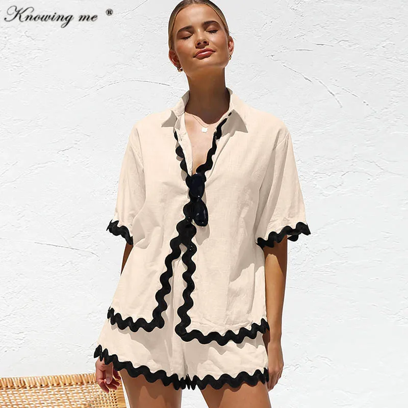 Single Breasted Shirt Tracksuit set Women Turn Down Collar Loose Shorts 2 Piece Set Elegant 2024 Summer wave Shorts Outfits
Single Breasted Shirt Tracksuit set Women Turn Down Collar Loose Shorts 2 Piece Set Elegant 2024 Summer wave Shorts Outfits