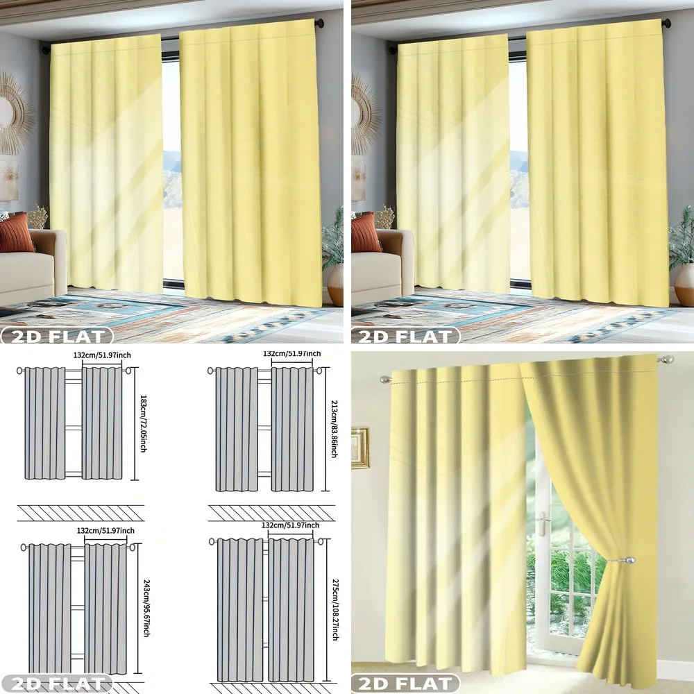 2D Flat 2pcs Curtains Sunlight Ray Pattern Design Machine Washable Light Filtering Window Drapes for Balcony Bedroom Living
2D Flat 2pcs Curtains Sunlight Ray Pattern Design Machine Washable Light Filtering Window Drapes for Balcony Bedroom Living
