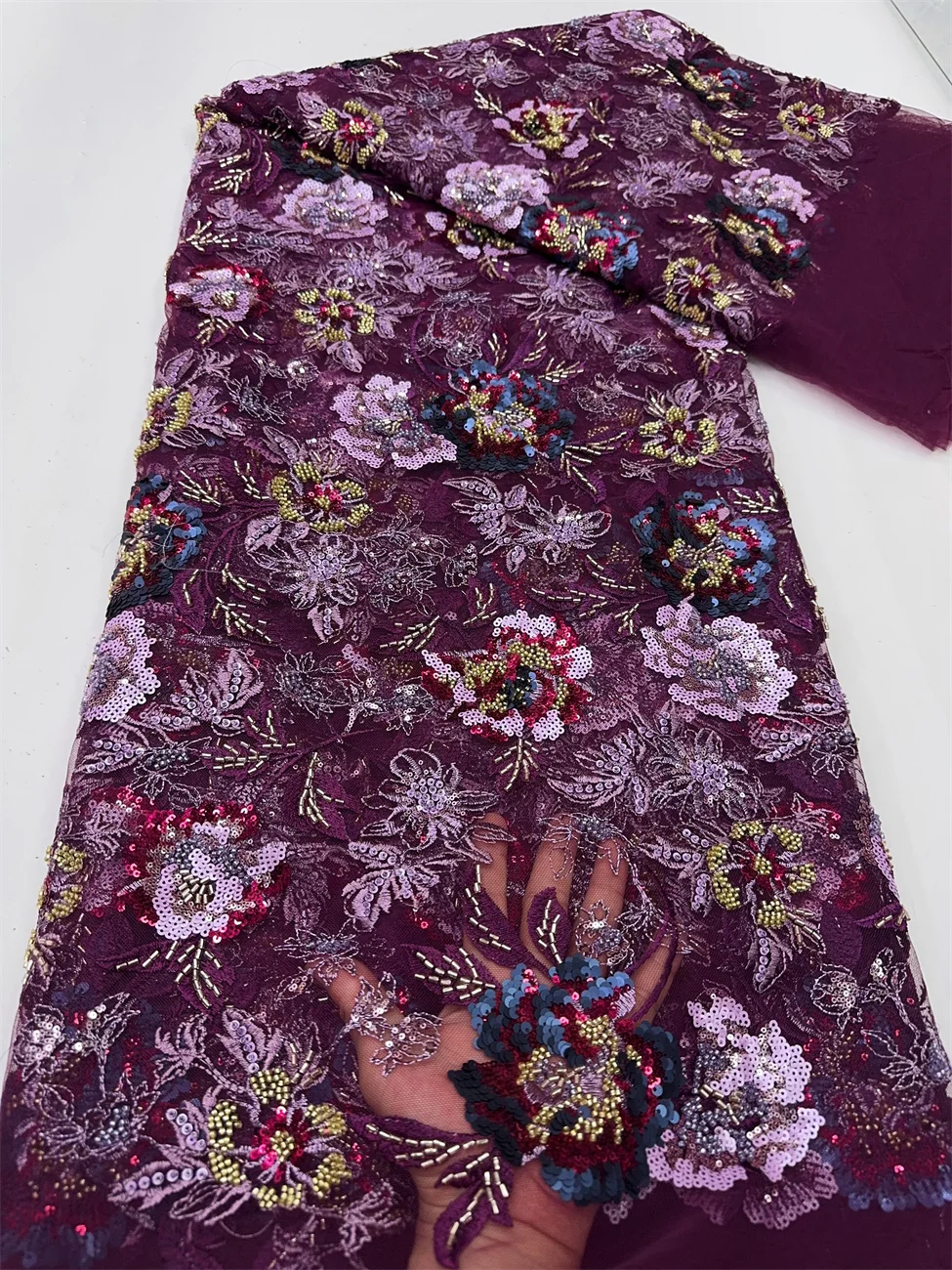 African 3D Flower Beaded Fabric, Sequins Embroidery, French Tulle, Mesh Lace Fabric for Wedding, Luxury Fashion,5 Yards
African 3D Flower Beaded Fabric, Sequins Embroidery, French Tulle, Mesh Lace Fabric for Wedding, Luxury Fashion,5 Yards