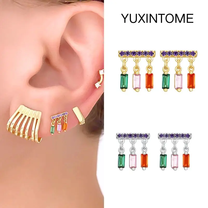 925 Sterling Silver Needle Luxury Colorful Crystal Square Pendant Stud Earrings Exquisite Tassel Earrings Women's Fine Jewelry
925 Sterling Silver Needle Luxury Colorful Crystal Square Pendant Stud Earrings Exquisite Tassel Earrings Women's Fine Jewelry