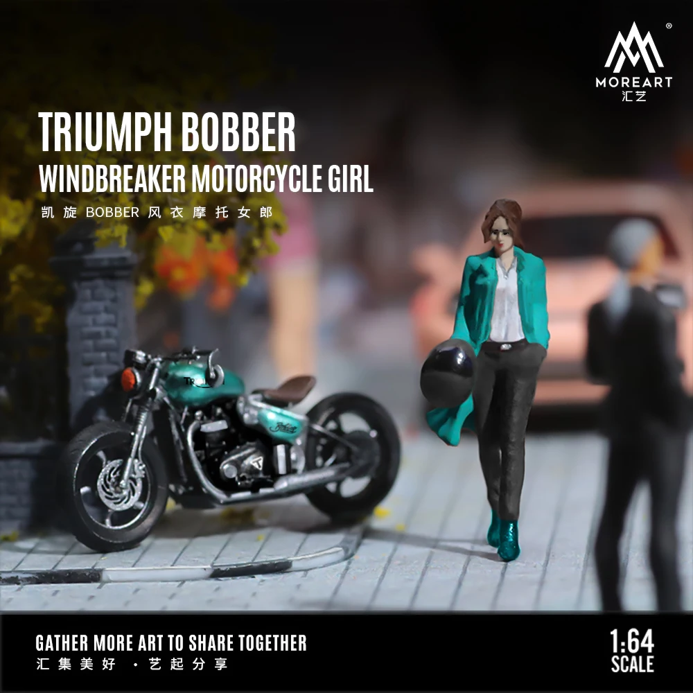 MoreArt&TimeMicro 1:64 Triumph BOBBER Trench coat Motorcycle Girl resin action figure set
MoreArt&TimeMicro 1:64 Triumph BOBBER Trench coat Motorcycle Girl resin action figure set