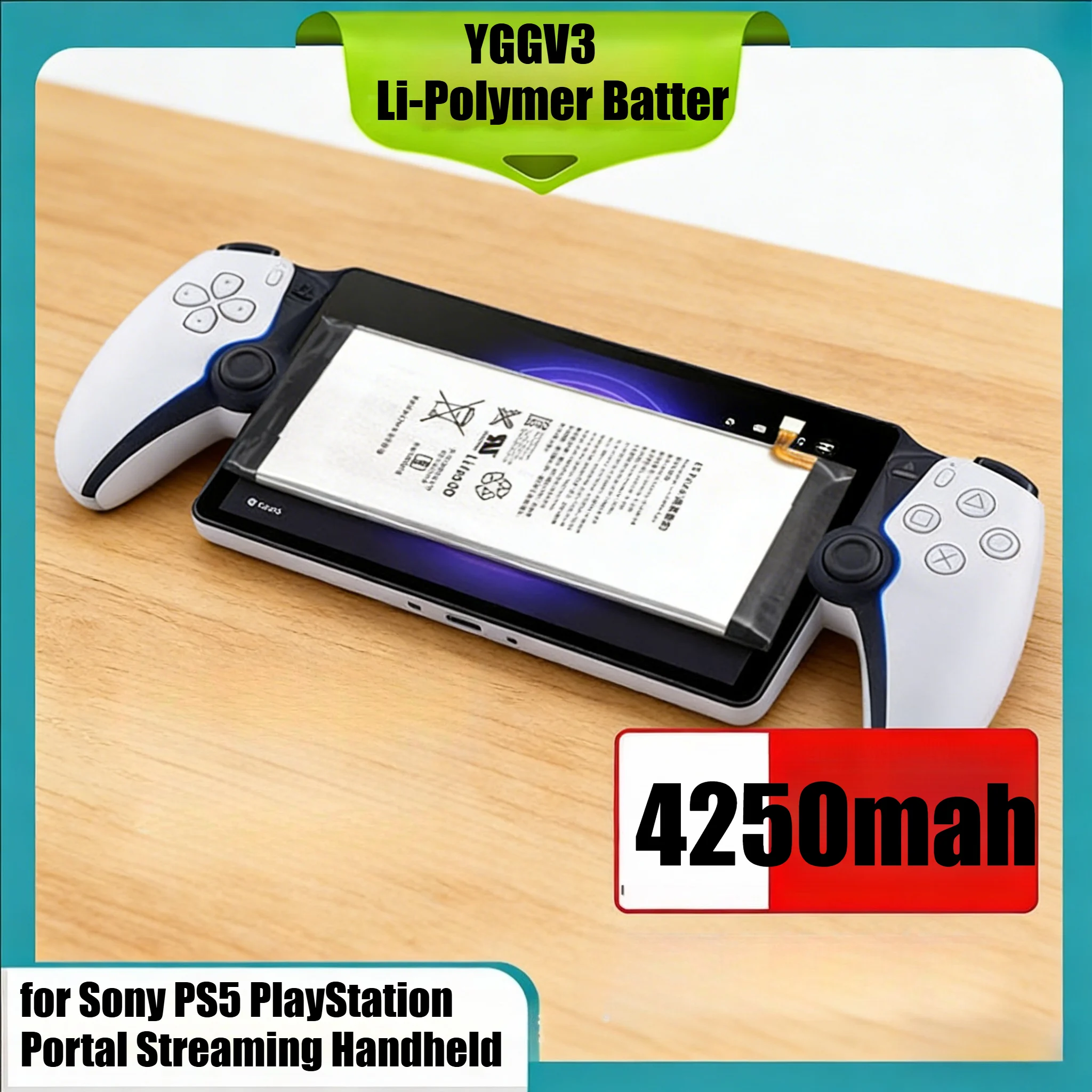 Аккумулятор YGGV3 Li-Polymer повышенной емкости 4250 мАч для Sony PS5 PlayStation Portal, портативной консоли для стриминга, увеличенное время работы, замена
Аккумулятор YGGV3 Li-Polymer повышенной емкости 4250 мАч для Sony PS5 PlayStation Portal, портативной консоли для стриминга, увеличенное время работы, замена