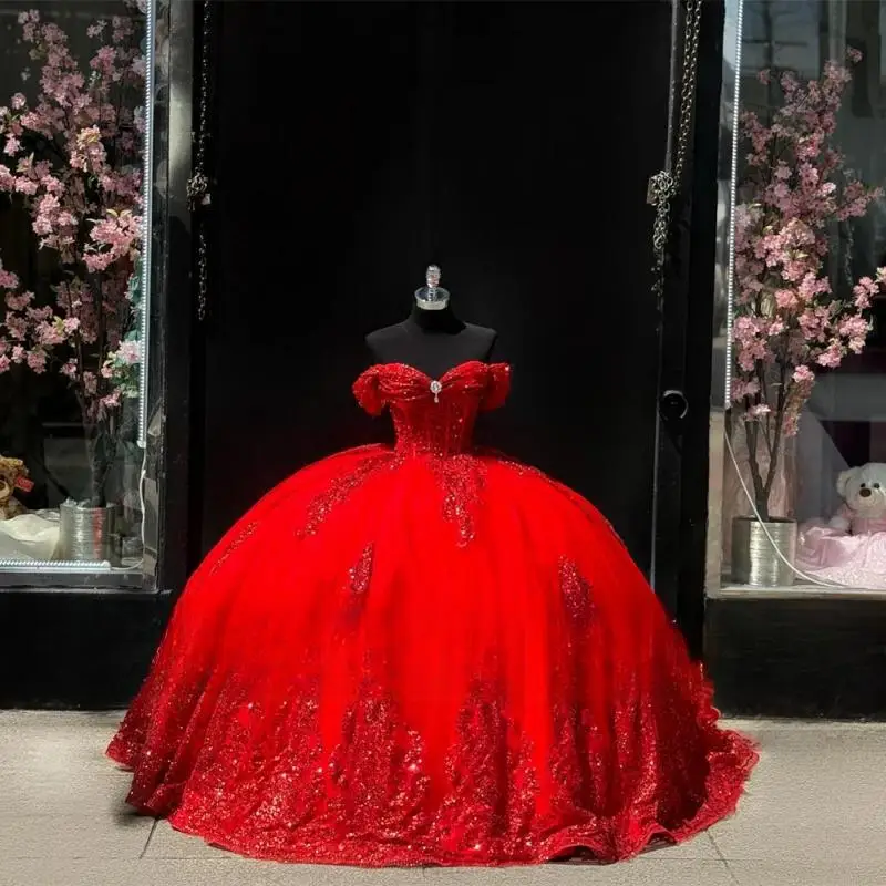 Красное платье Quinceanera с аппликацией из бисера по индивидуальному заказу, бальное платье с открытыми плечами и бантом, роскошное платье на день рождения, платье принцессы с блестками
Красное платье Quinceanera с аппликацией из бисера по индивидуальному заказу, бальное платье с открытыми плечами и бантом, роскошное платье на день рождения, платье принцессы с блестками