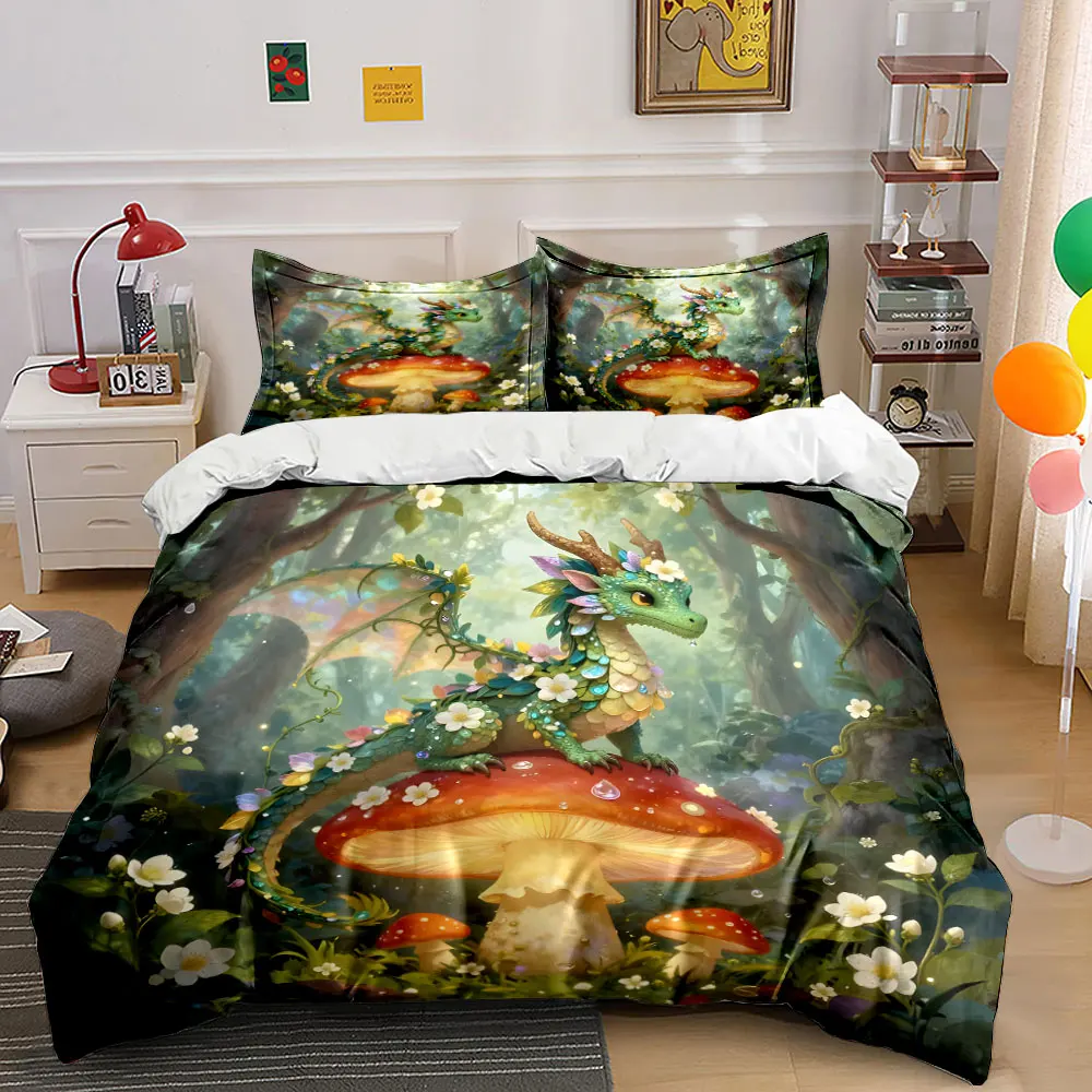 Fairy dragon adorned with flowers Pattern Duvet Cover Set Digital Print Colorful Polyester Bedding with Zipper Closur for gifts
Fairy dragon adorned with flowers Pattern Duvet Cover Set Digital Print Colorful Polyester Bedding with Zipper Closur for gifts