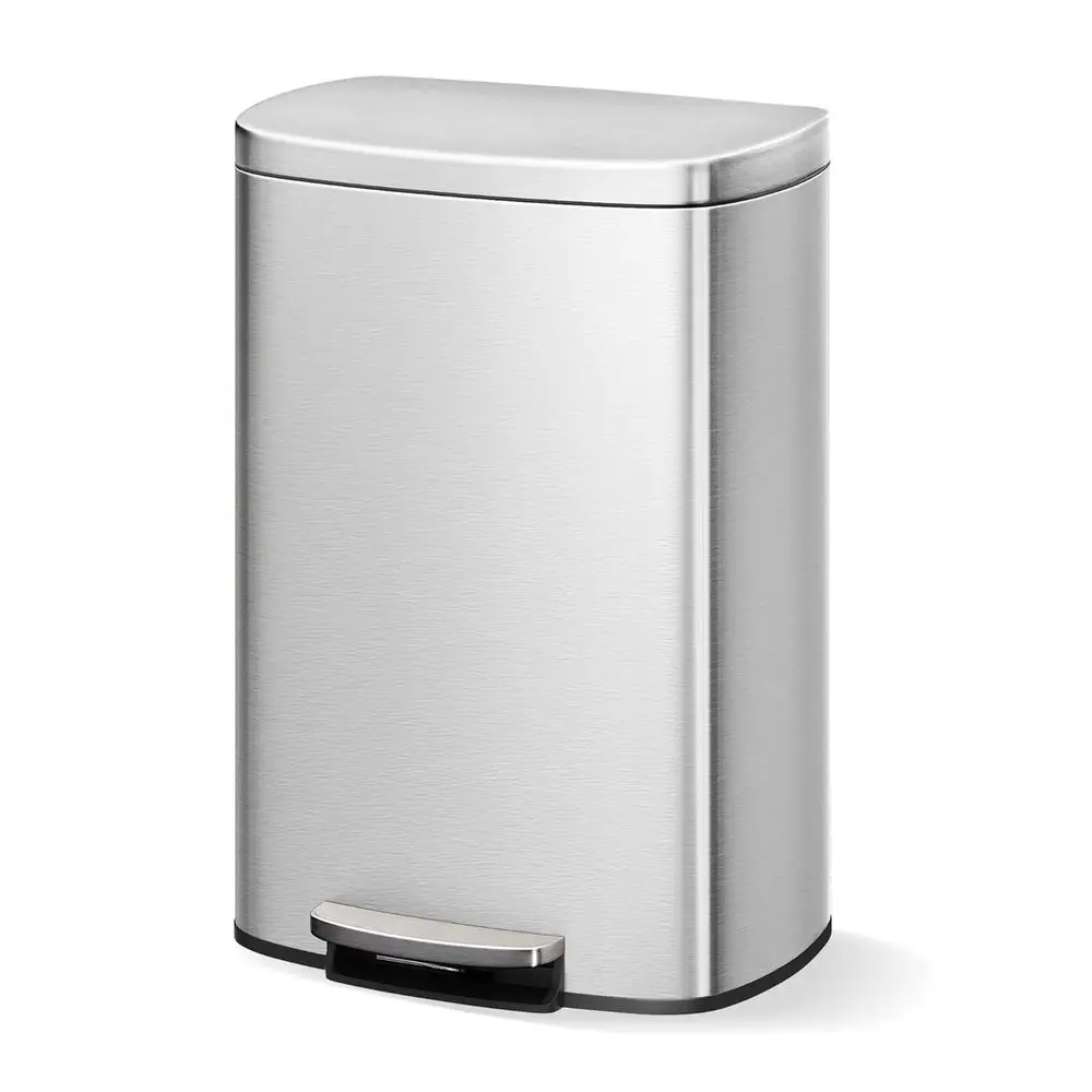 StainlSteel Kitchen Trash Can, 13 Gal / 50 L Step-On Garbage Bin with Sot Close Lid, Large Rustproo Metal Trash Can or Kitchen,
StainlSteel Kitchen Trash Can, 13 Gal / 50 L Step-On Garbage Bin with Sot Close Lid, Large Rustproo Metal Trash Can or Kitchen,