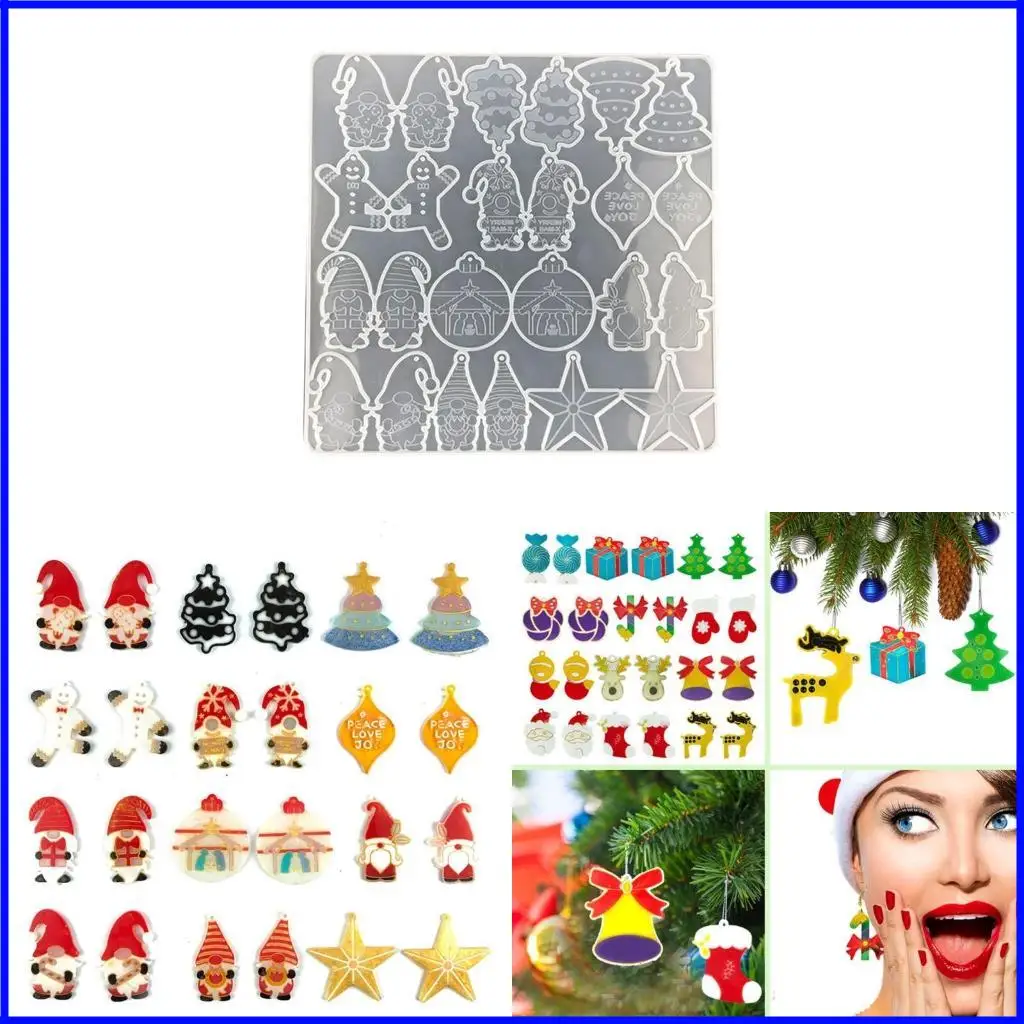 Christmas Earrings Epoxy Resin Mold Xmas Ear Danglers Pendants Silicone Mould DIY Crafts Jewelry Necklace Casting Tool
Christmas Earrings Epoxy Resin Mold Xmas Ear Danglers Pendants Silicone Mould DIY Crafts Jewelry Necklace Casting Tool