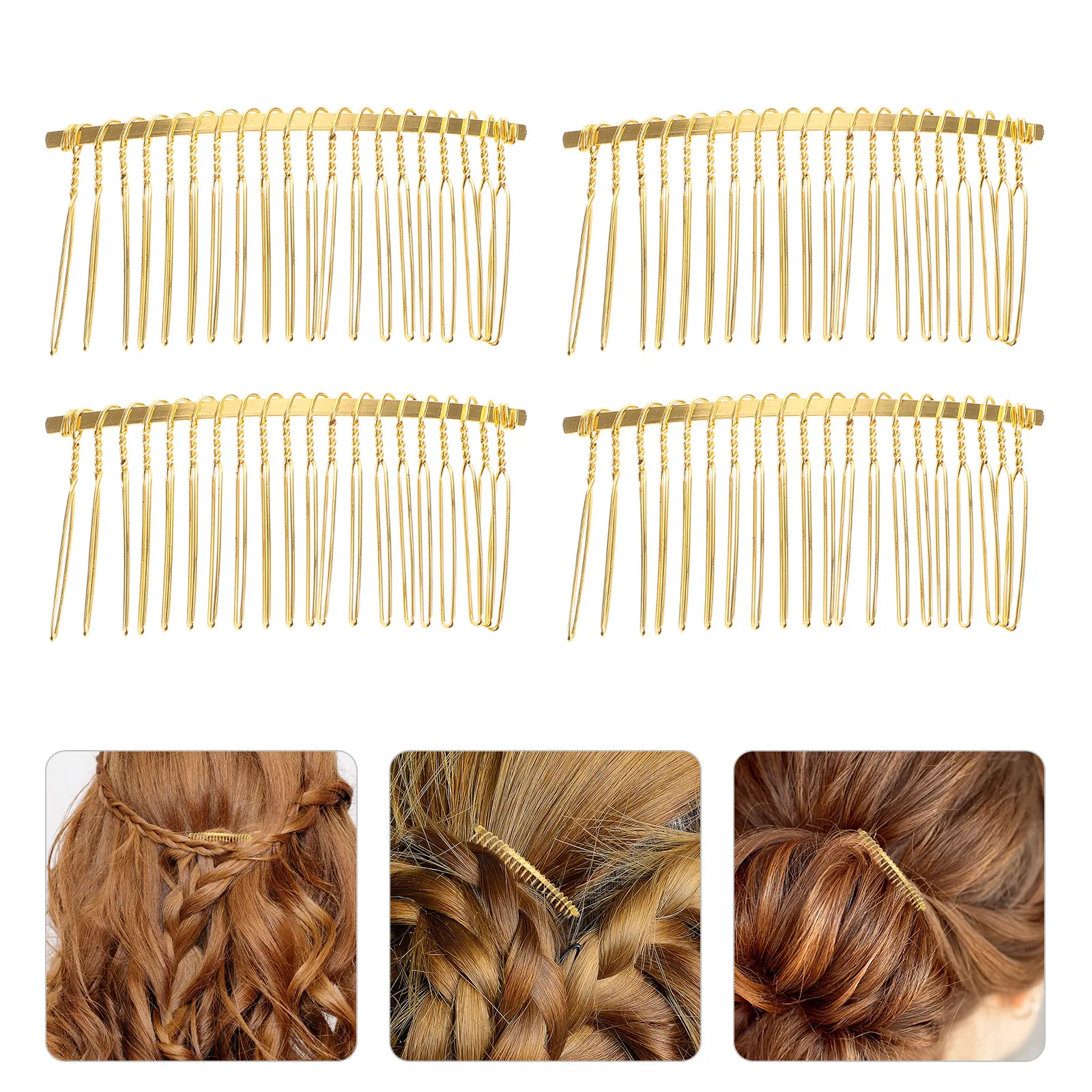 20Pcs Hair Comb for Women: Metal Side Combs 20 Teeth Gold Finish Stylish Slide Barrettes Bun Holder Decorative French Twist
20Pcs Hair Comb for Women: Metal Side Combs 20 Teeth Gold Finish Stylish Slide Barrettes Bun Holder Decorative French Twist