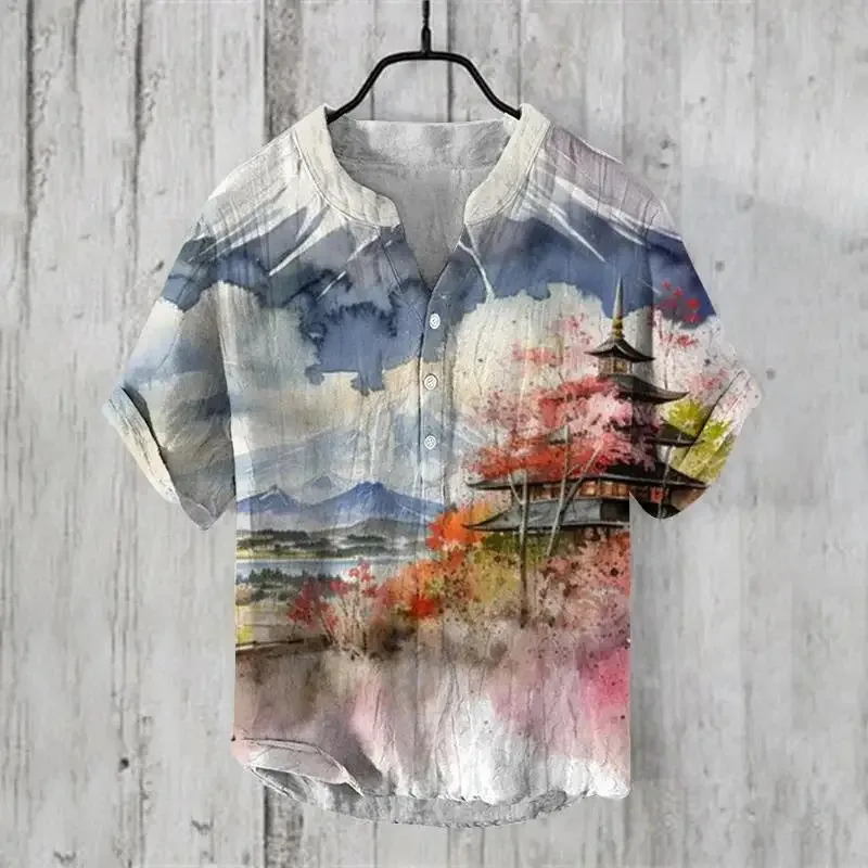 2024 V-neck Men's Casual Shirt Chinese Style Series Cross border Creative Printing 3-Row Button Shirt 3D Digital Printing Handso
2024 V-neck Men's Casual Shirt Chinese Style Series Cross border Creative Printing 3-Row Button Shirt 3D Digital Printing Handso