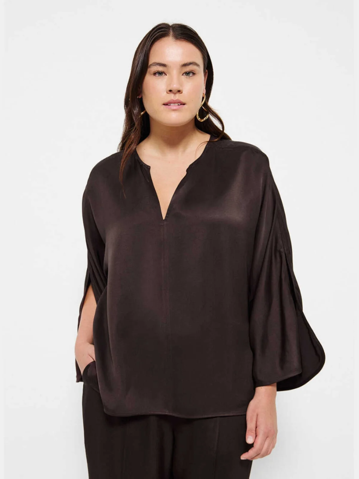 Slimming Luxury Silk Loose Fit Deep V Petal Sleeve Shirt Women's plus Size Summer Fashion Commute Style Color Long Sleeve
Slimming Luxury Silk Loose Fit Deep V Petal Sleeve Shirt Women's plus Size Summer Fashion Commute Style Color Long Sleeve