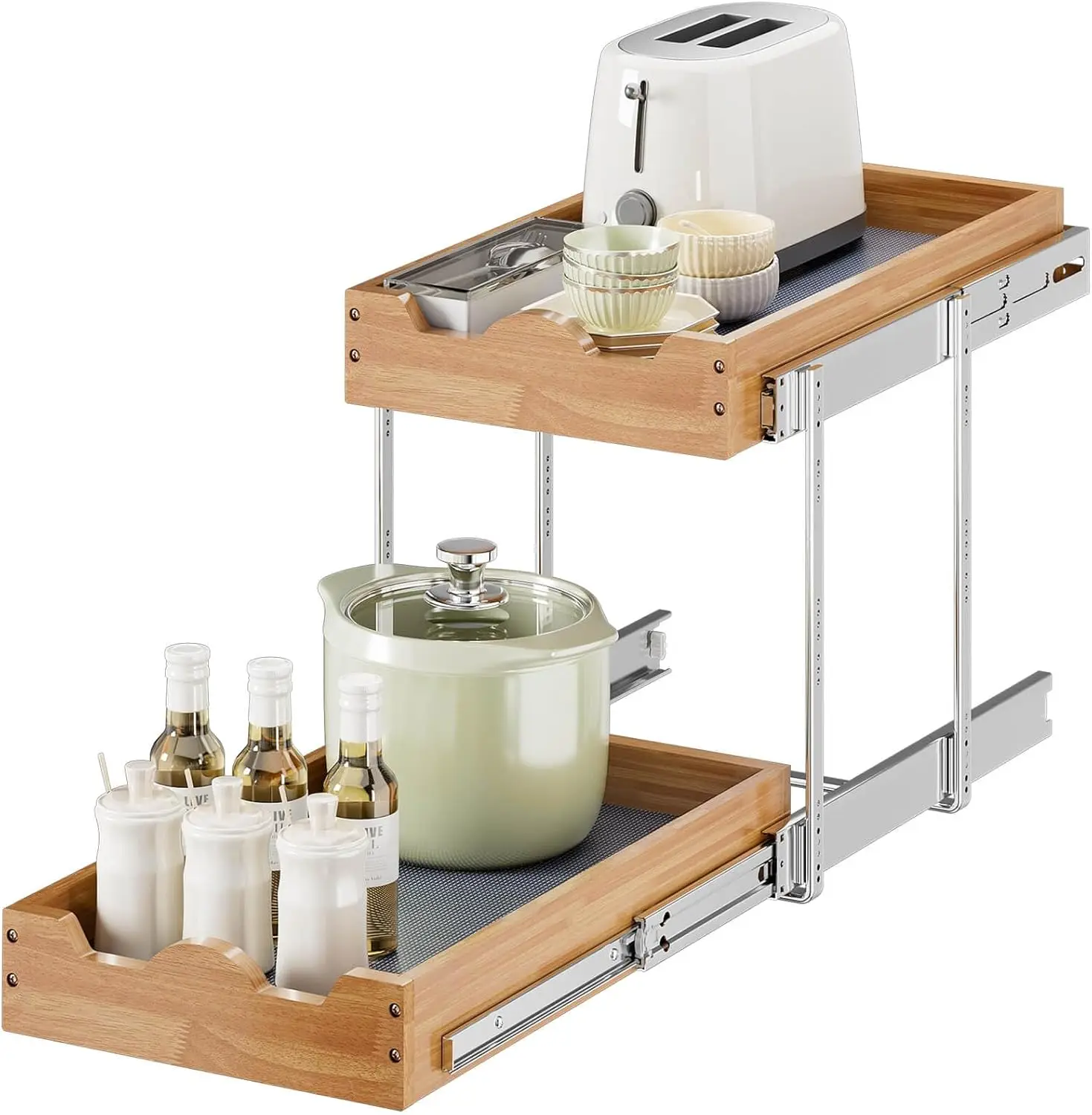 2 Tier Pull Out Drawers For Cabinets, Double Tier Slide out Wood Cabinet Organizer, Pull Out Shelves for Base Cabinet Organiz
2 Tier Pull Out Drawers For Cabinets, Double Tier Slide out Wood Cabinet Organizer, Pull Out Shelves for Base Cabinet Organiz