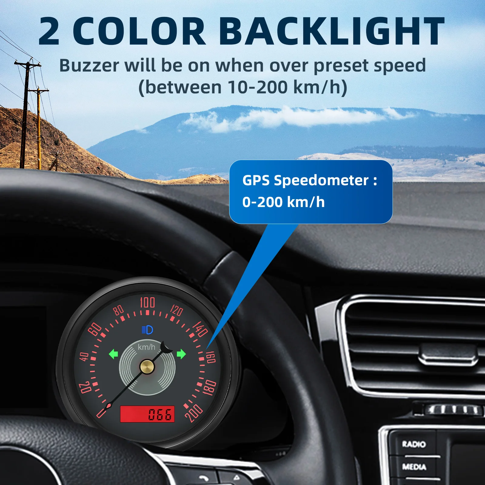 Retro Vintage SUS316 85MM GPS Speedometer GAUGE with Antenna Red,Yellow LED Turn Light High Beam Mileage 0-40KMH,160KMH,200KMH
Retro Vintage SUS316 85MM GPS Speedometer GAUGE with Antenna Red,Yellow LED Turn Light High Beam Mileage 0-40KMH,160KMH,200KMH