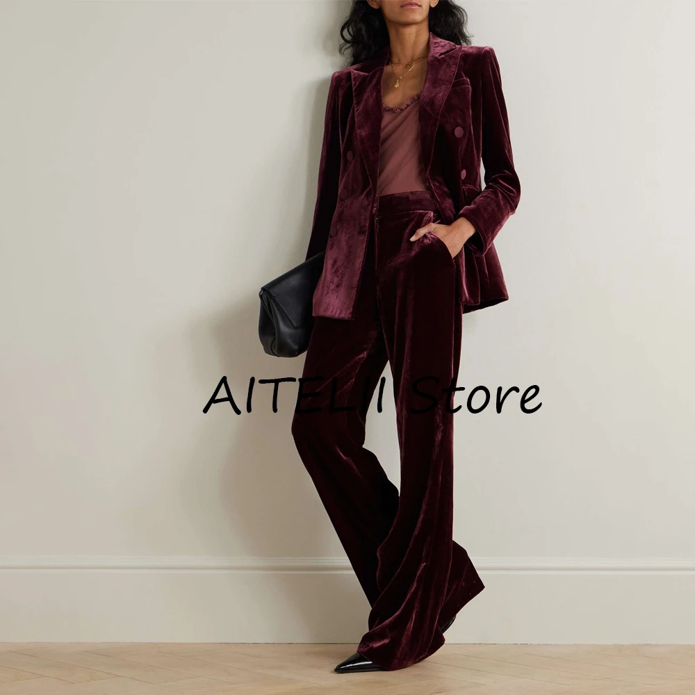 Ladies Suits Women's Velvet Two-piece Suit Casual Sets Set Woman 2 Pieces Chic and Elegant Woman Terno Great Costumes Pants Lady
Ladies Suits Women's Velvet Two-piece Suit Casual Sets Set Woman 2 Pieces Chic and Elegant Woman Terno Great Costumes Pants Lady