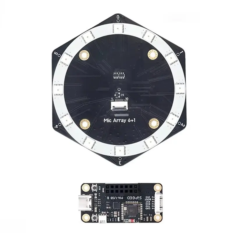 AAAEL-Sound Card Microphone Array 6+ 1 Mic With Beamforming Sound Source Localization USB Driver-Free MA-USB8 Drive Board
AAAEL-Sound Card Microphone Array 6+ 1 Mic With Beamforming Sound Source Localization USB Driver-Free MA-USB8 Drive Board