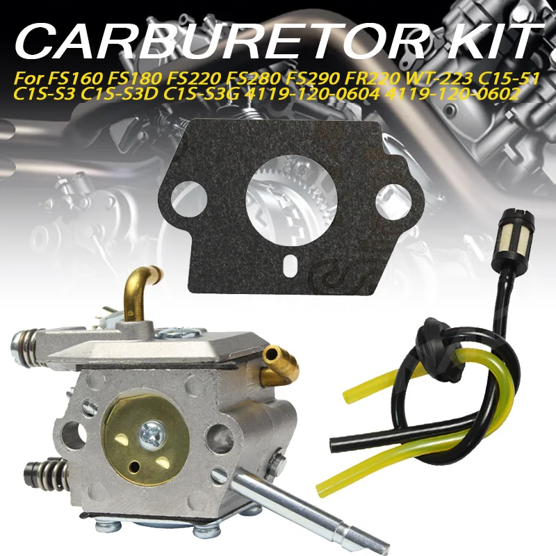 Carburetor Kit With Fuel Line Filter Gasket For FS160 FS180 FS220 FS280 FS290 FR220 String Trimmer WT-223 C15-51 4119-120-0604
Carburetor Kit With Fuel Line Filter Gasket For FS160 FS180 FS220 FS280 FS290 FR220 String Trimmer WT-223 C15-51 4119-120-0604