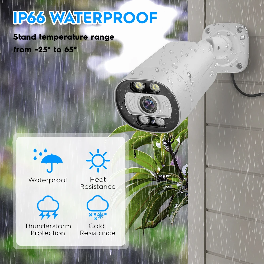 Techage 5MP POE IP Camera 2-Way Audio Human Detect Color Night Vision H.265 White for CCTV System Surveillance Security Outdoor
Techage 5MP POE IP Camera 2-Way Audio Human Detect Color Night Vision H.265 White for CCTV System Surveillance Security Outdoor