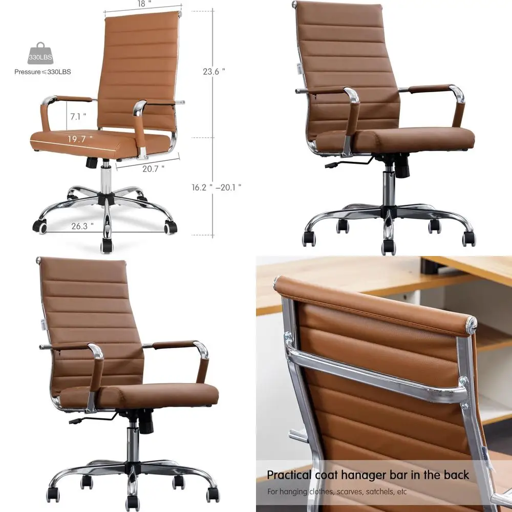 Современное эргономичное кожаное кресло с высокой спинкой, ребристой обивкой и подлокотниками для домашнего офиса (коричневое)
Современное эргономичное кожаное кресло с высокой спинкой, ребристой обивкой и подлокотниками для домашнего офиса (коричневое)