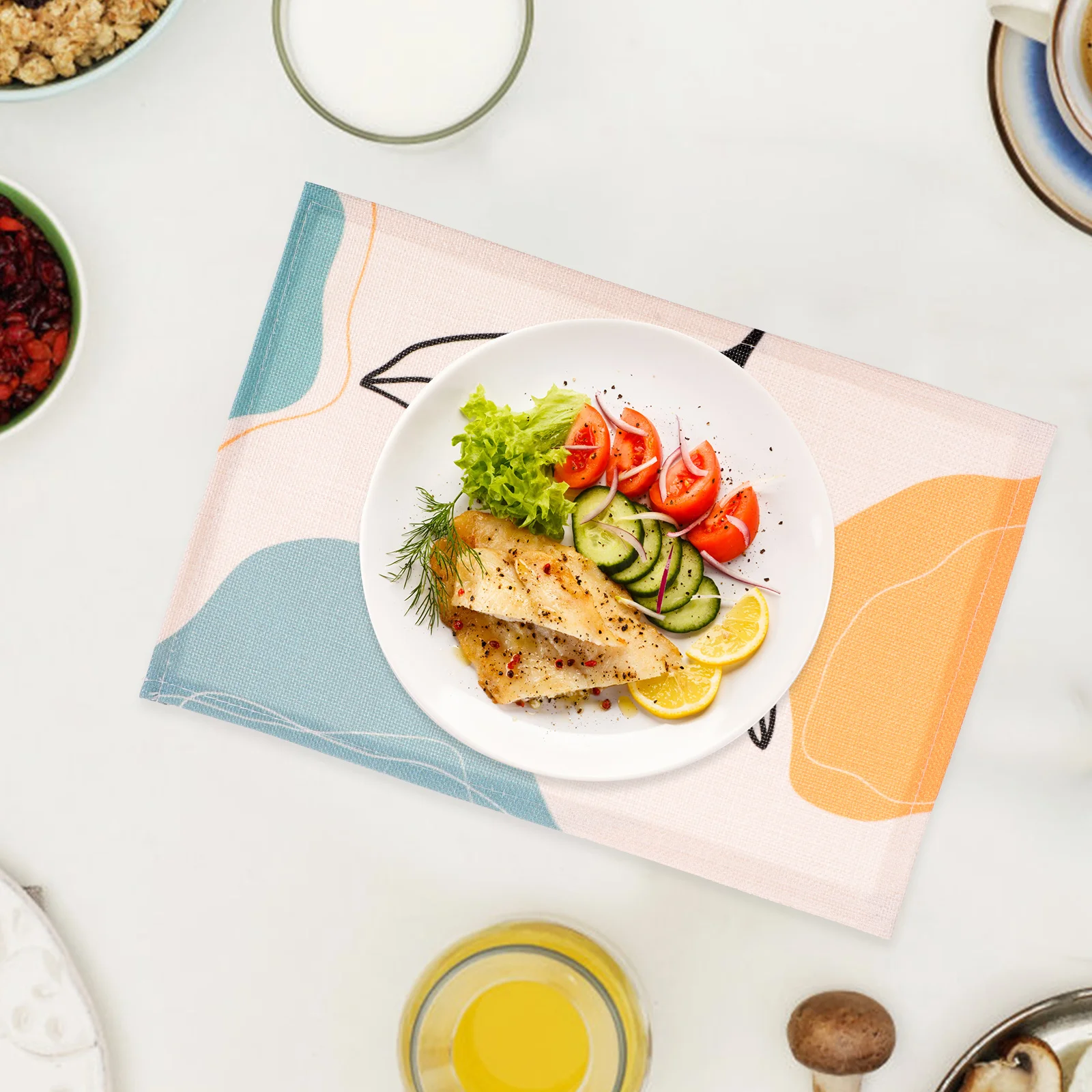 5pcs Nordic Style Placemats Soft Washable Decorative Place For Dining Rustic Table Decor Creative Cup Mat Simple Design
5pcs Nordic Style Placemats Soft Washable Decorative Place For Dining Rustic Table Decor Creative Cup Mat Simple Design