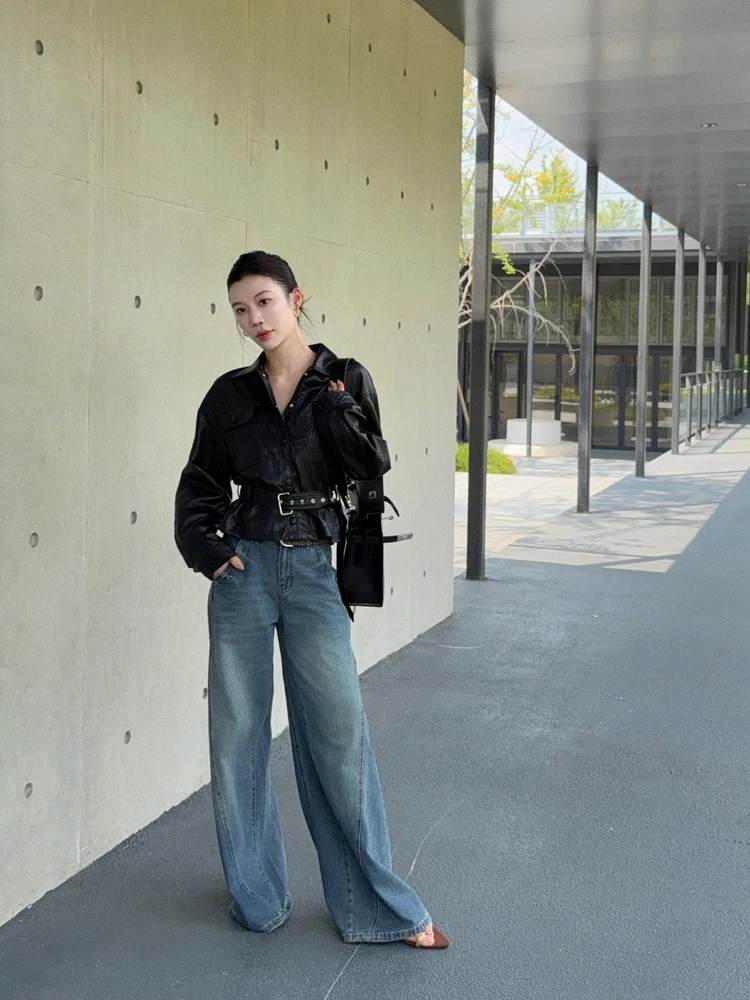 Винтажные широкие джинсы Chier для женщин: свободные, удлиненные, с эффектом похудения, из хлопка, с молнией на талии
Винтажные широкие джинсы Chier для женщин: свободные, удлиненные, с эффектом похудения, из хлопка, с молнией на талии