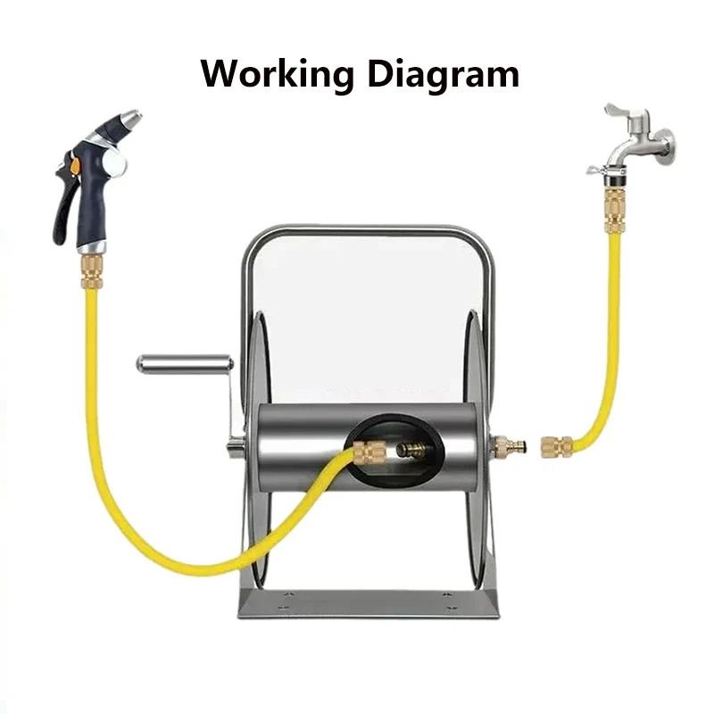 Heavy-Duty Stainless Steel Wall Mount Water Hose Reel Portable Garden Irrigation System Holder Hose Trolley Wash Pipe Rack
Heavy-Duty Stainless Steel Wall Mount Water Hose Reel Portable Garden Irrigation System Holder Hose Trolley Wash Pipe Rack