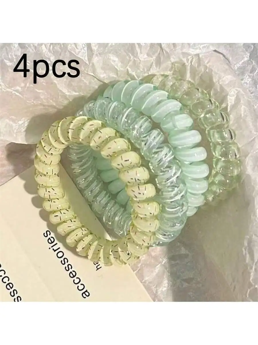 4pcs Simple Lovely Women Hair Ties Korean Style Wave Telephone Wire Hair Rings Summer Accessories
4pcs Simple Lovely Women Hair Ties Korean Style Wave Telephone Wire Hair Rings Summer Accessories