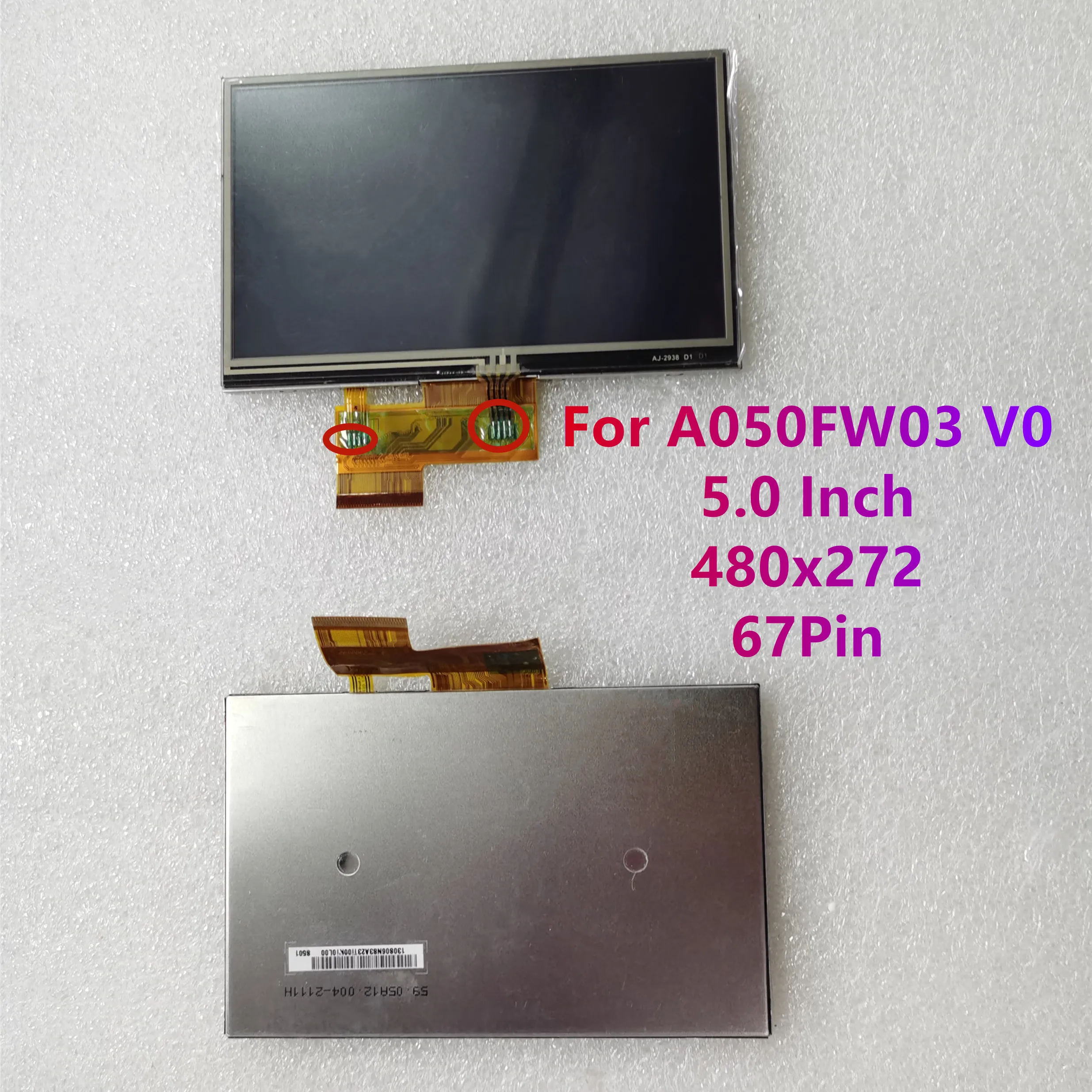 5.0'' Inch 480*272(RGB) 67Pin A050FW03 V0 LCD Display Screen With Touch Screen For Garmin GPS LCD Display 100% Tested
5.0'' Inch 480*272(RGB) 67Pin A050FW03 V0 LCD Display Screen With Touch Screen For Garmin GPS LCD Display 100% Tested