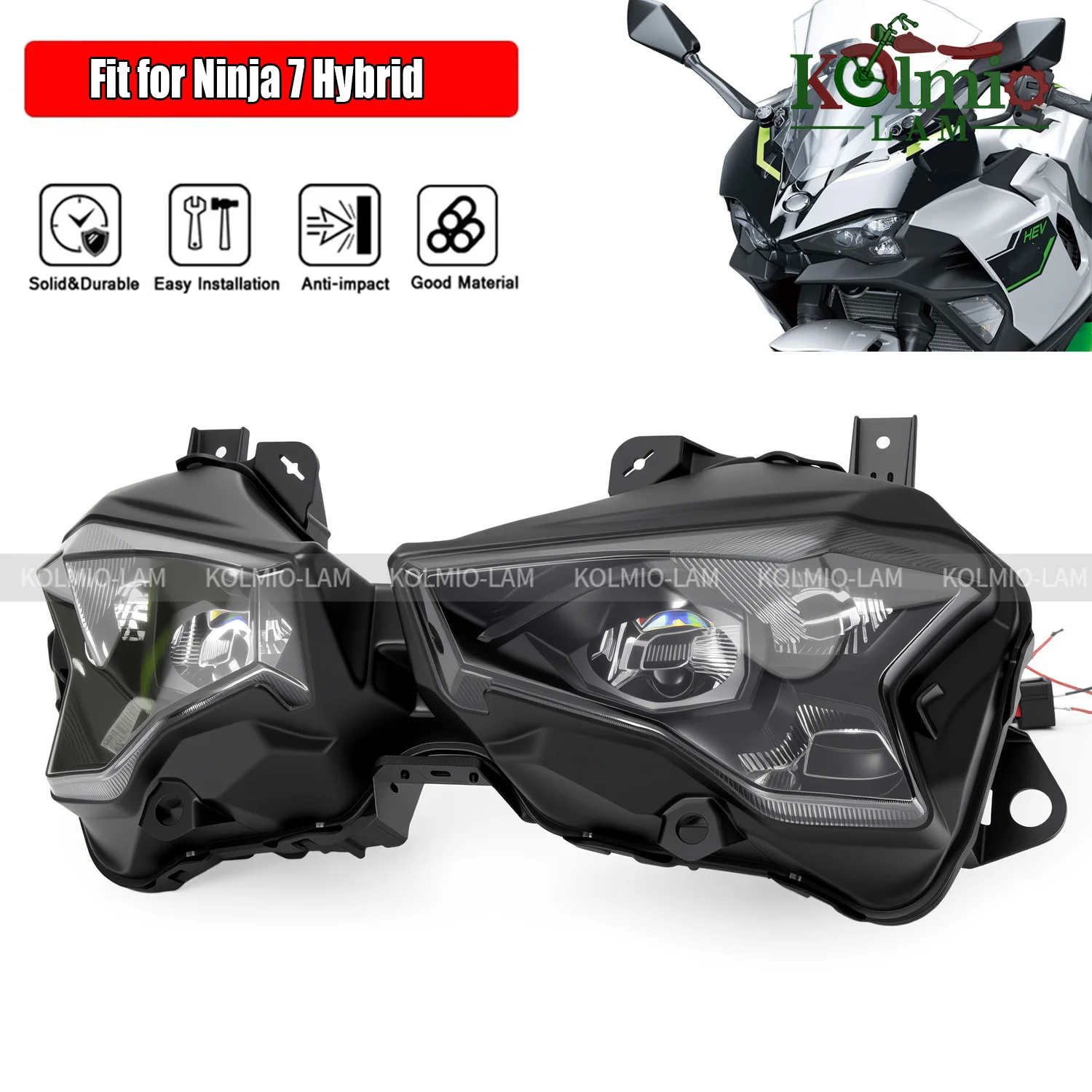 Kolmio-Lam Fit For 2024 - 2025 Kawasaki Ninja 7 Hybrid Headlight Motorcycle Front Headlamps Assembly Led Head Light
Kolmio-Lam Fit For 2024 - 2025 Kawasaki Ninja 7 Hybrid Headlight Motorcycle Front Headlamps Assembly Led Head Light