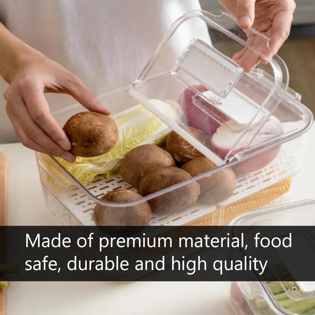 Crisper Storage Box Bottom Filter Design for Fridge Freezer Pantry White Acrylic Fruit Vegetable Sealing Container Kitchen
Crisper Storage Box Bottom Filter Design for Fridge Freezer Pantry White Acrylic Fruit Vegetable Sealing Container Kitchen
