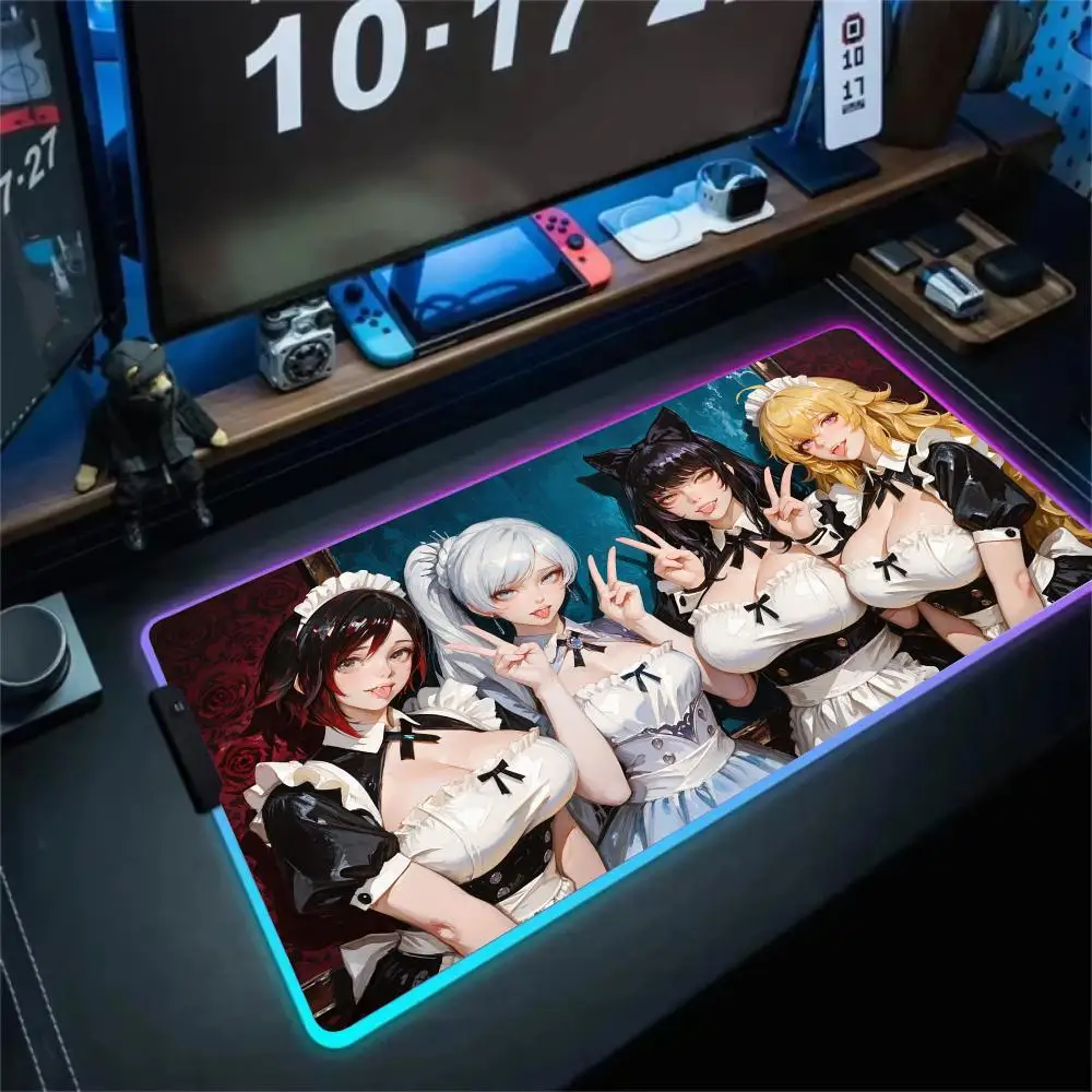 RGB Mouse pad Cute and funny maid Sexy girl LED glow gaming mats XXL desk mat rubber anti-slip Gaming keypad expansion mousepad
RGB Mouse pad Cute and funny maid Sexy girl LED glow gaming mats XXL desk mat rubber anti-slip Gaming keypad expansion mousepad