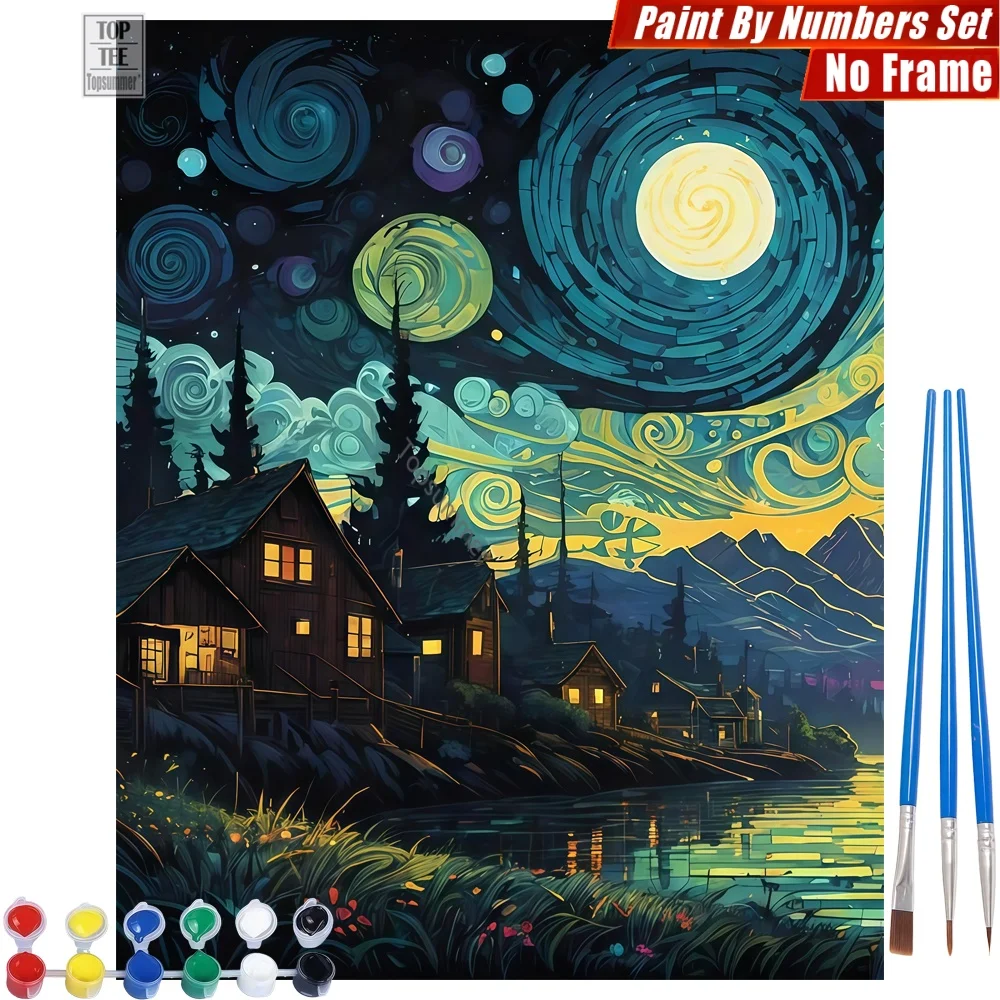 Night Village Lights DIY Digital Oil Paints Set - Houses Lights Stars Room Decor Day Of The Dead Gift For Mom
Night Village Lights DIY Digital Oil Paints Set - Houses Lights Stars Room Decor Day Of The Dead Gift For Mom