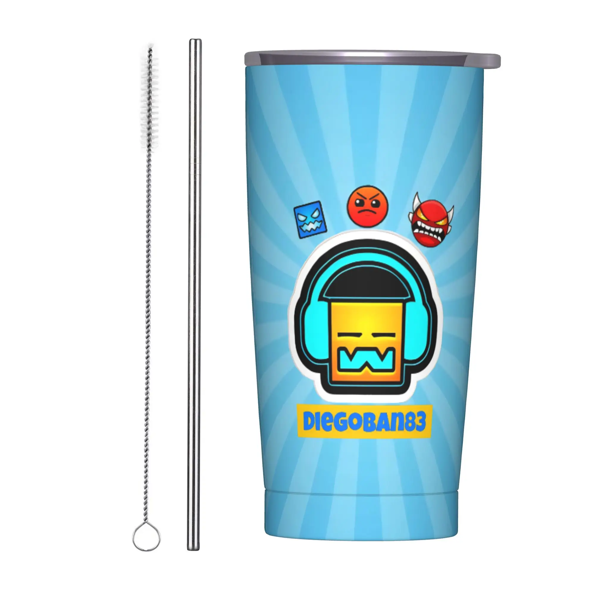 Geometry Dash Tumbler Vacuum Insulated Gaming Coffee Cups with Lid Straw Smoothie Tea Mugs Spill Proof, 20oz
Geometry Dash Tumbler Vacuum Insulated Gaming Coffee Cups with Lid Straw Smoothie Tea Mugs Spill Proof, 20oz