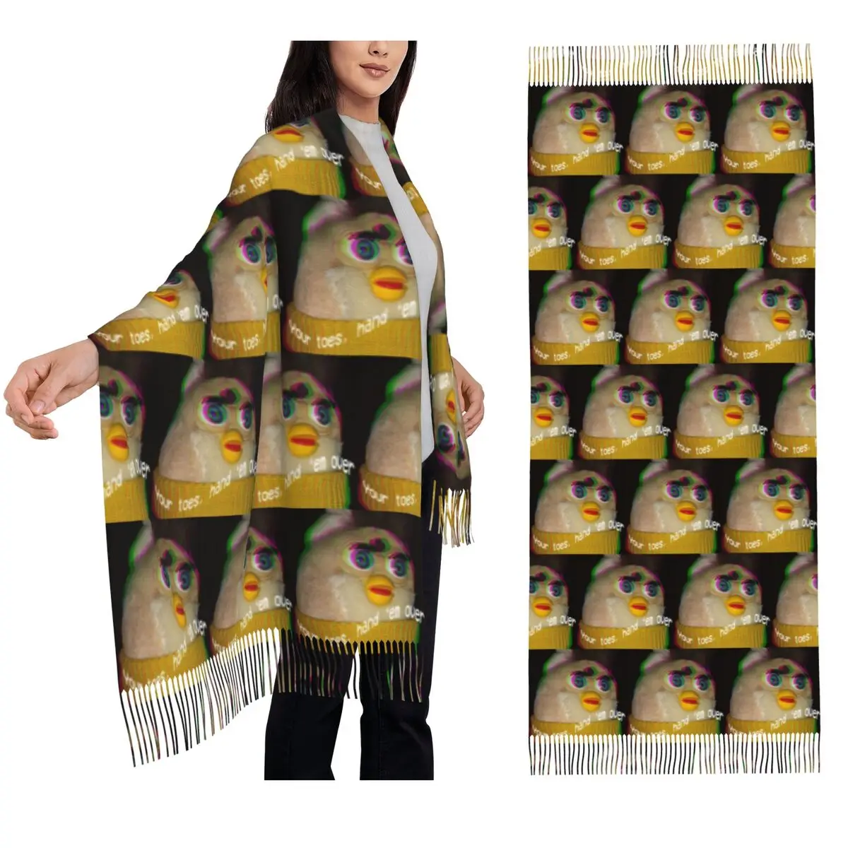Long Furby Give Him Your Toes Scarf Tassel Scarves Women Soft Warm Shawls and Wraps Long Fall Winter Shawl Wrap
Long Furby Give Him Your Toes Scarf Tassel Scarves Women Soft Warm Shawls and Wraps Long Fall Winter Shawl Wrap
