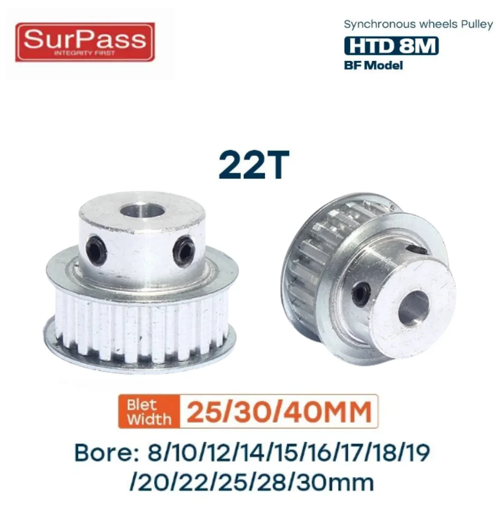 HTD 8M Synchronous Pulley 22T Bore 8-30mm Teeth Pitch 8 mm Slot Width 27/32/42 mm For 25/30/40 mm 8M Timing Belt
HTD 8M Synchronous Pulley 22T Bore 8-30mm Teeth Pitch 8 mm Slot Width 27/32/42 mm For 25/30/40 mm 8M Timing Belt