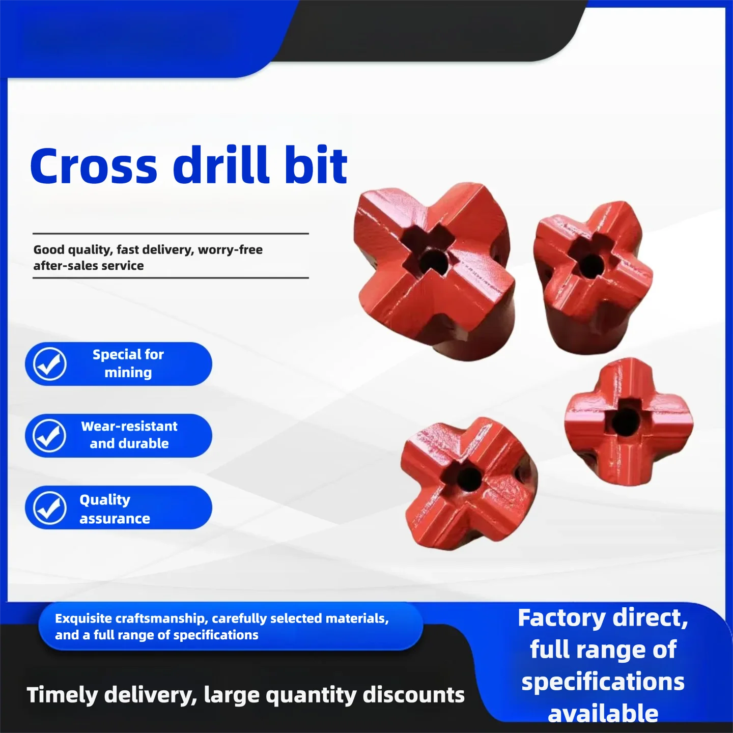 One-Wing Cross Bit Mining Tunnel Drilling Carbide Drill Bit High Quality Rock Drilling Tool
One-Wing Cross Bit Mining Tunnel Drilling Carbide Drill Bit High Quality Rock Drilling Tool
