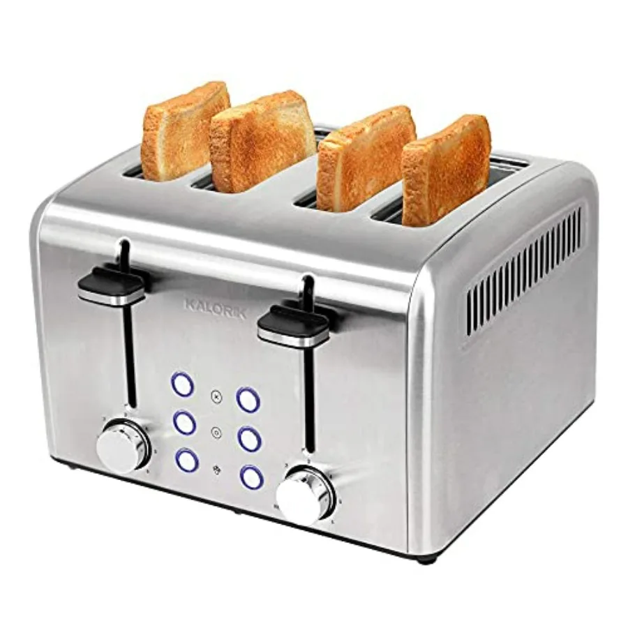 Тостер на 4 тоста из нержавеющей стали, черный, с быстрой и равномерной обжаркой, регулируемым поддоном для крошек, компактный дизайн для кухонной столешницы
Тостер на 4 тоста из нержавеющей стали, черный, с быстрой и равномерной обжаркой, регулируемым поддоном для крошек, компактный дизайн для кухонной столешницы