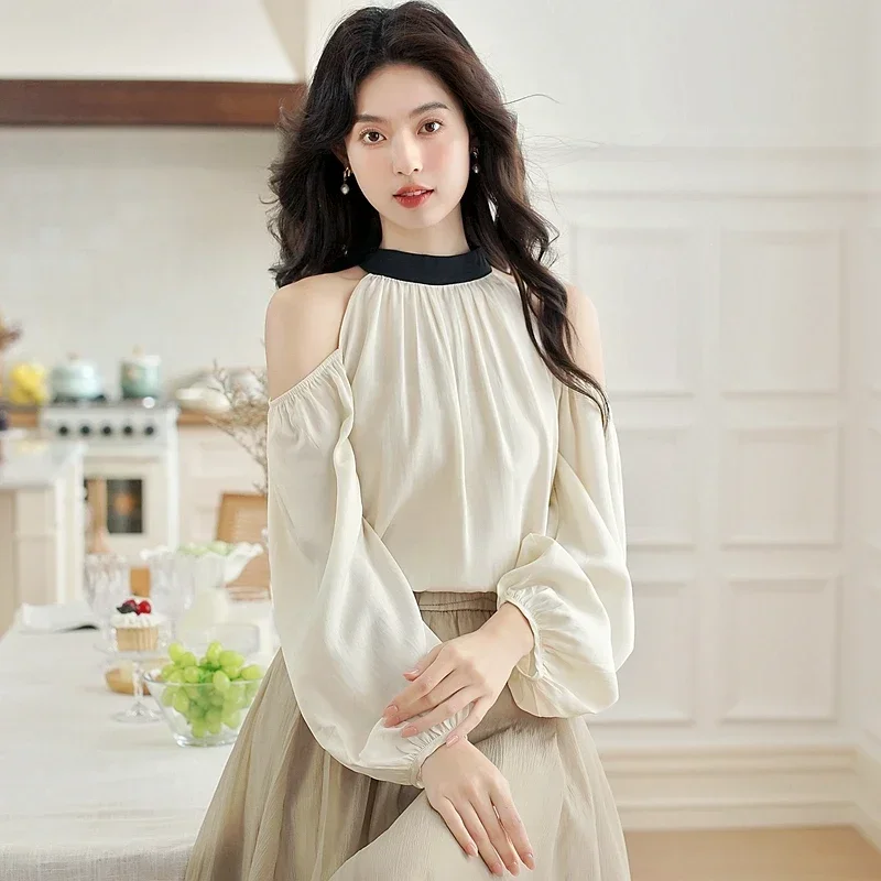 Chiffon Casual Women's Blouses Korean Shirts Fashion Loose Spring/Summer Clothing Solid Long Sleeve Strapless Women Tops
Chiffon Casual Women's Blouses Korean Shirts Fashion Loose Spring/Summer Clothing Solid Long Sleeve Strapless Women Tops