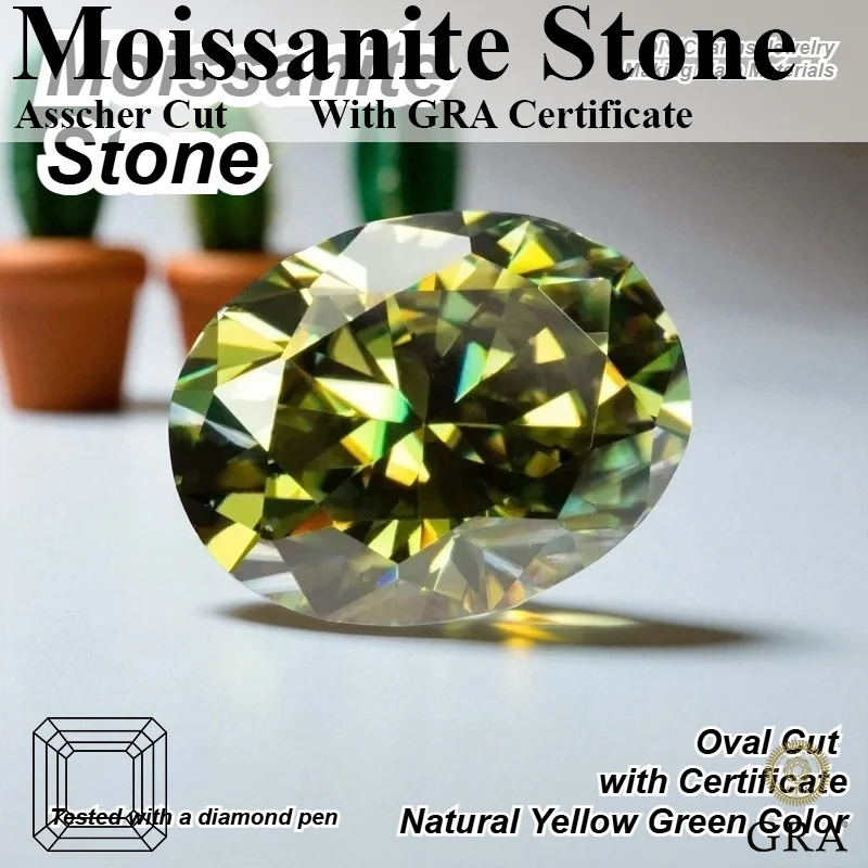 Hot Sale Moissanite Stone Oval Cut Natural Yellow Green Color VVS1 DIY Charms Jewelry Making Main Materials with Certificate
Hot Sale Moissanite Stone Oval Cut Natural Yellow Green Color VVS1 DIY Charms Jewelry Making Main Materials with Certificate