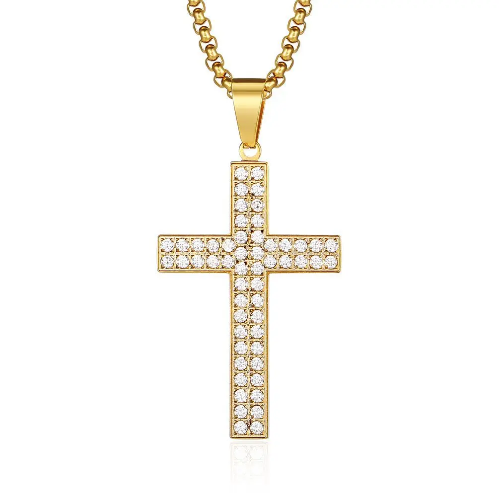 Hip Hop Bling Iced Out Stainless Steel Two Row CZ Stone Cross Pendants Necklace for Men Rapper Jewelry
Hip Hop Bling Iced Out Stainless Steel Two Row CZ Stone Cross Pendants Necklace for Men Rapper Jewelry