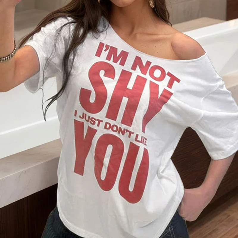 Loose Big Round Neck Short-sleeved T-shirt Letter Printing Design Casual Fashion Women's Tees Summer New
Loose Big Round Neck Short-sleeved T-shirt Letter Printing Design Casual Fashion Women's Tees Summer New
