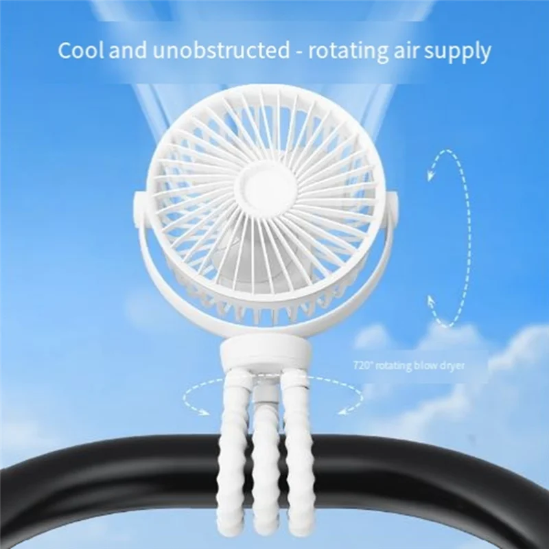 FBIL-Baby Stroller Fan Mini Outdoor Fan USB Speed Flexible Octopus Fan Tripod Clip On Handheld Fan For Stroller Crib 
FBIL-Baby Stroller Fan Mini Outdoor Fan USB Speed Flexible Octopus Fan Tripod Clip On Handheld Fan For Stroller Crib