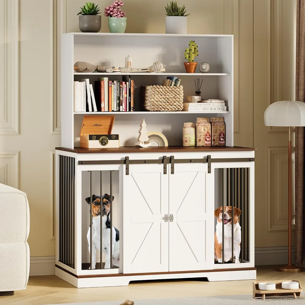 Masterpiece Double Dog Crate Furniture With Storage Shelves, Wooden Large Dog Crate For Small/Medium/Large Dogs, Indoor Dog Ken
Masterpiece Double Dog Crate Furniture With Storage Shelves, Wooden Large Dog Crate For Small/Medium/Large Dogs, Indoor Dog Ken