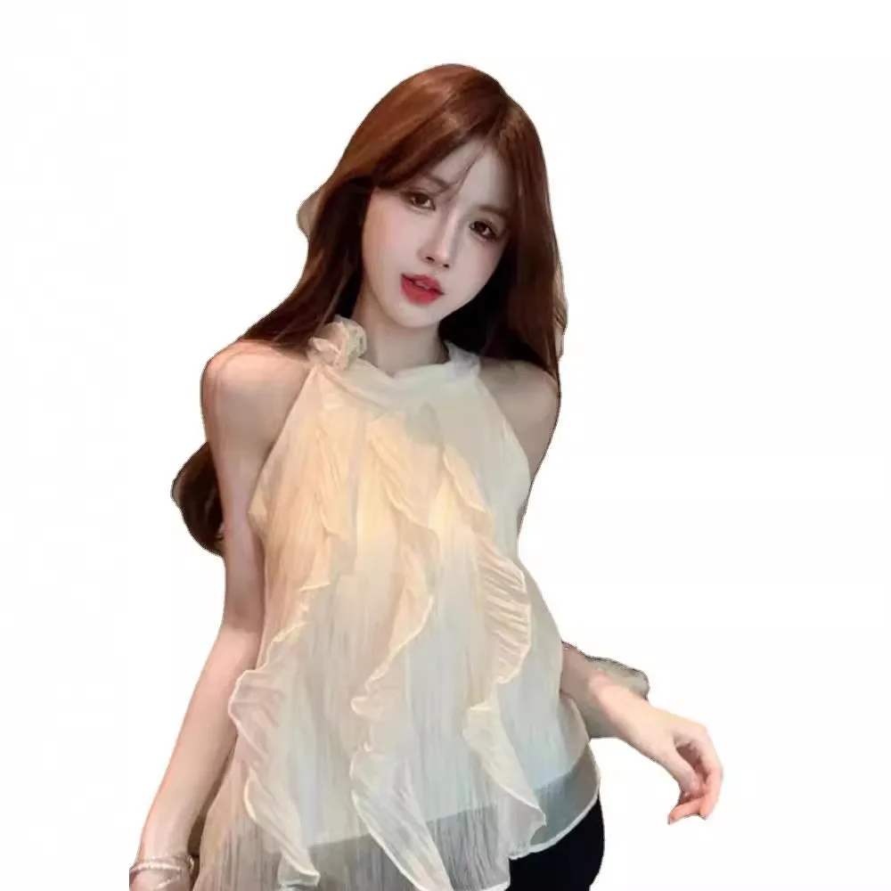 Trendy Ruffled Sleeveless Top for Women Elegant 3D Flower Tank Tops Sweet Loose Camisole Top Summer
Trendy Ruffled Sleeveless Top for Women Elegant 3D Flower Tank Tops Sweet Loose Camisole Top Summer