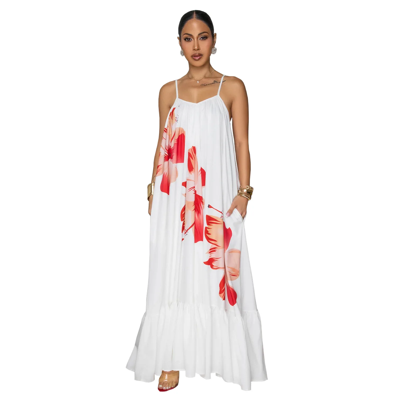 Dashiki African Dresses for Women Summer Sexy African Sleeveless Polyester Printing Long Maxi Dress Outfits Africa Clothing
Dashiki African Dresses for Women Summer Sexy African Sleeveless Polyester Printing Long Maxi Dress Outfits Africa Clothing